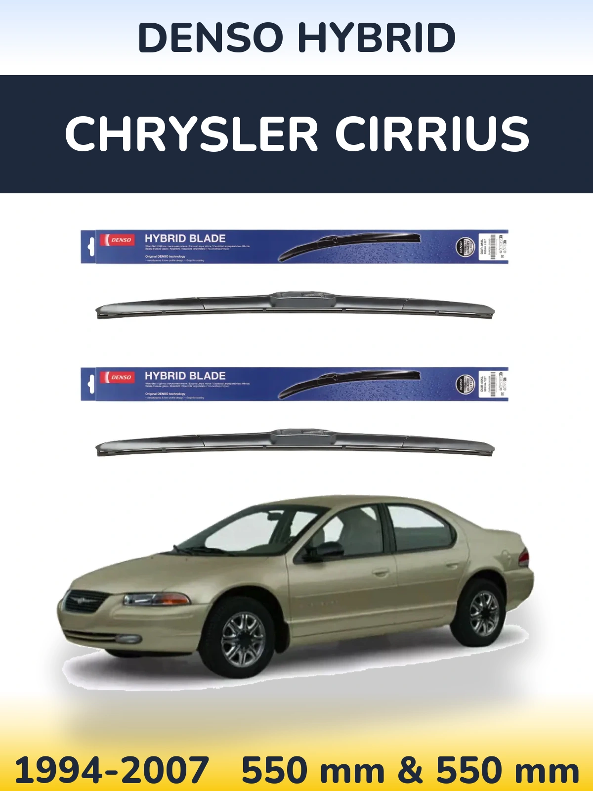 Torkarblad Denso Hybrid för Chrysler Cirrius