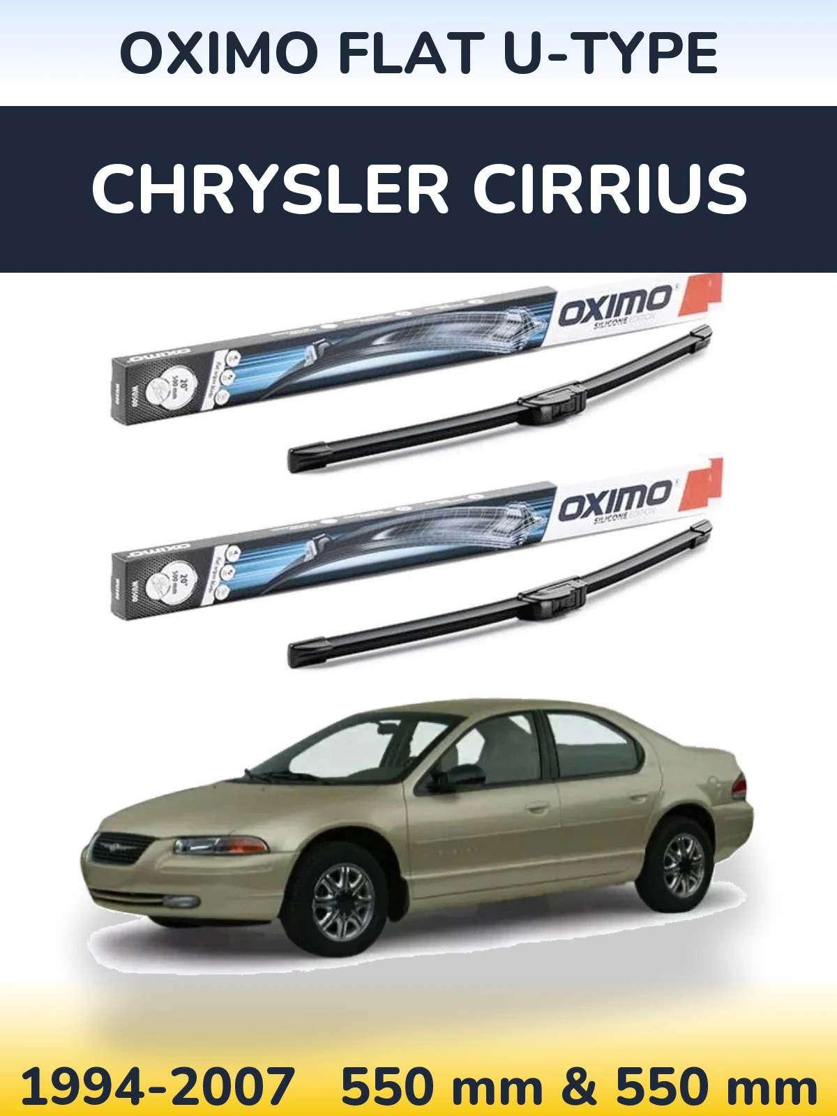 Torkarblad Oximo Flat U-type för Chrysler Cirrius