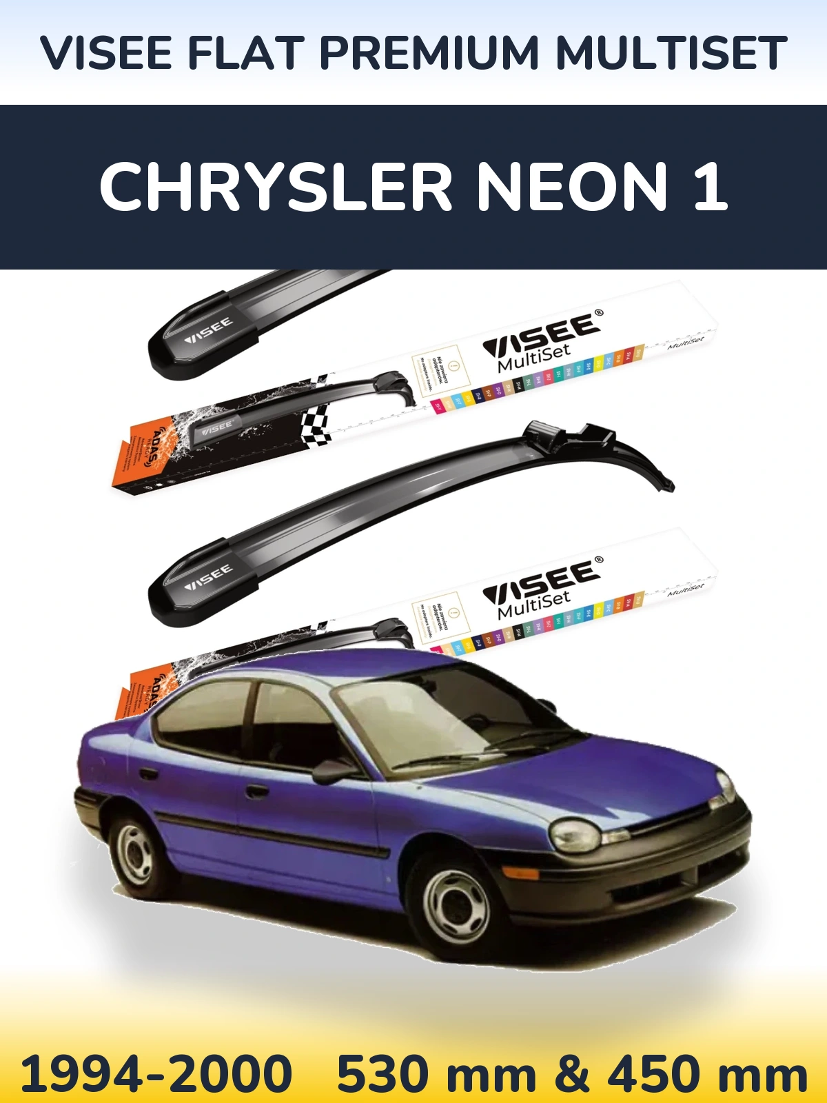 Torkarblad VISEE FLAT PREMIUM MultiSet för Chrysler Neon 1