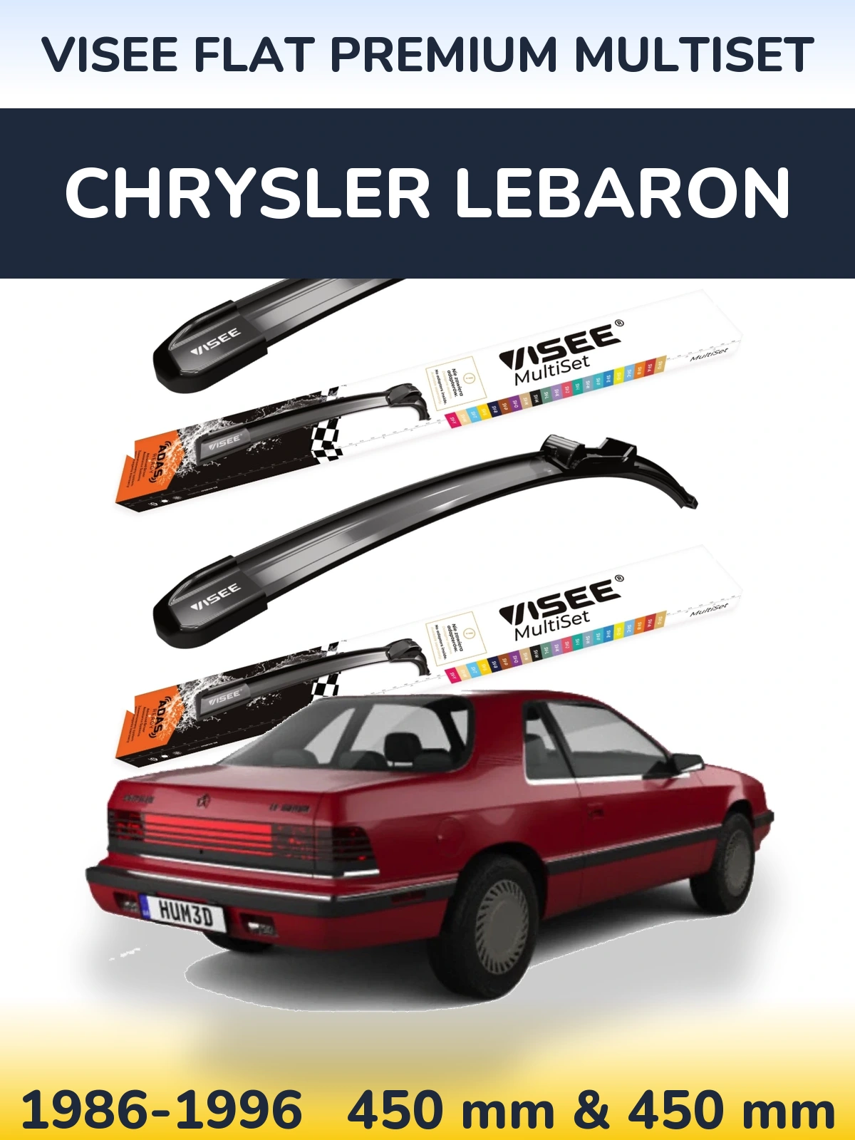 Torkarblad VISEE FLAT PREMIUM MultiSet för Chrysler LeBaron