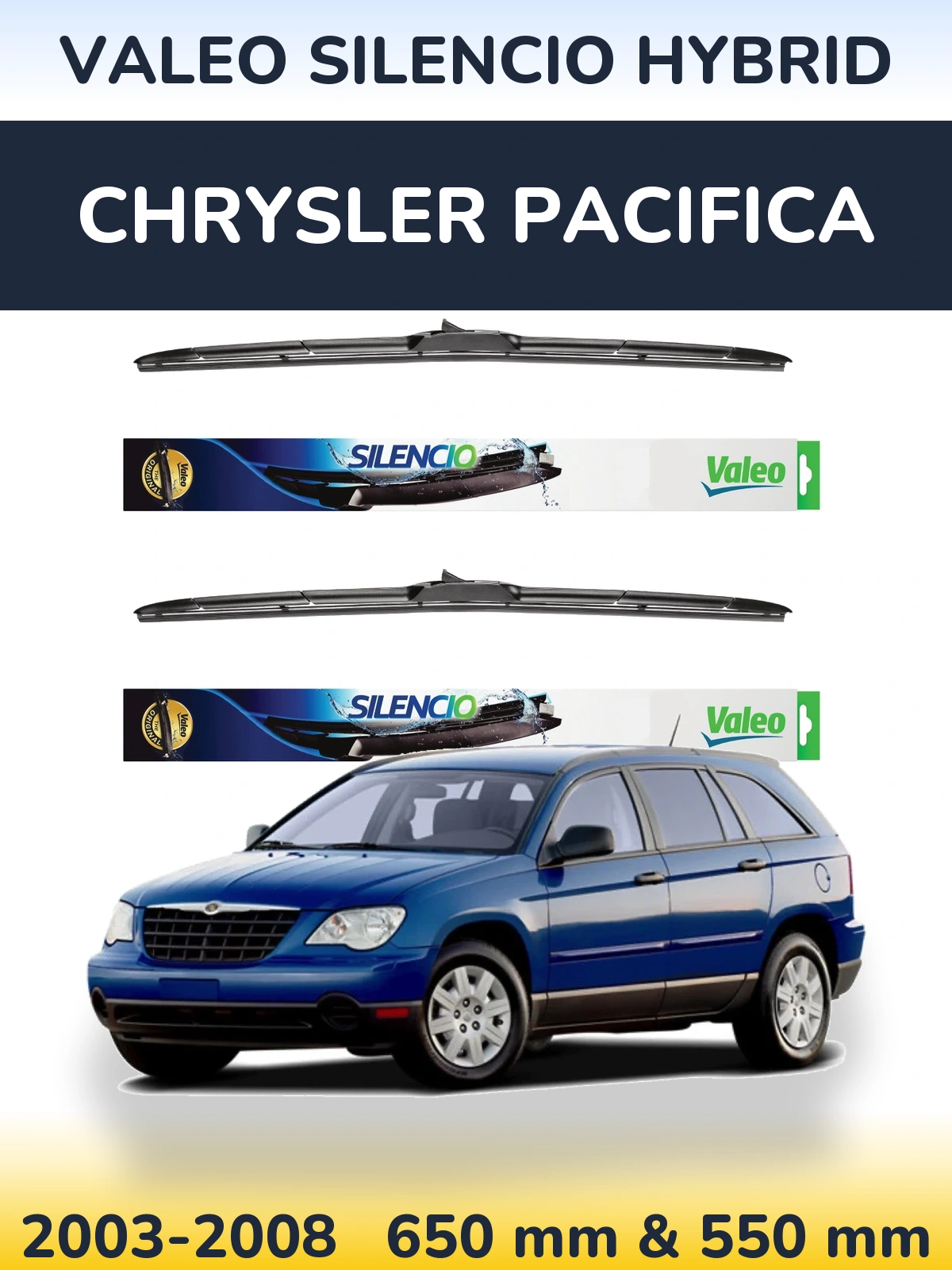 Torkarblad Valeo Silencio Hybrid för Chrysler Pacifica