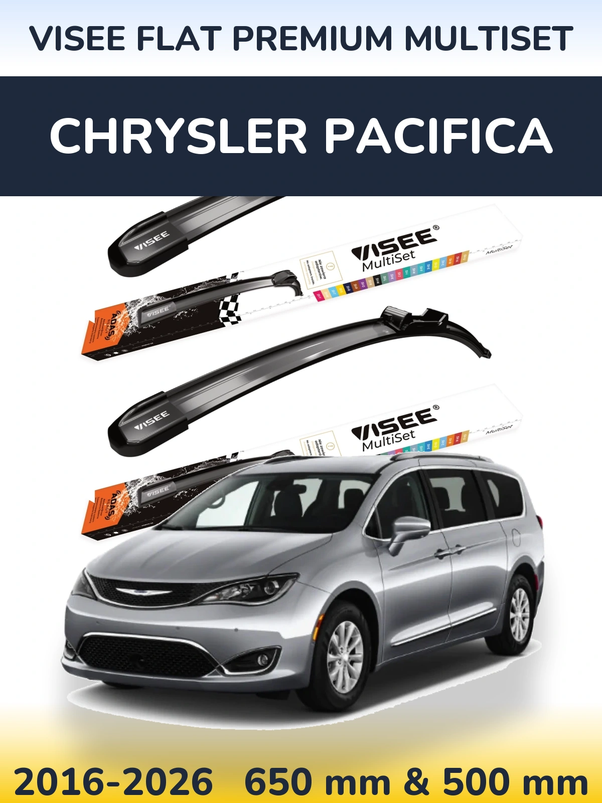 Torkarblad VISEE FLAT PREMIUM MultiSet för Chrysler Pacifica