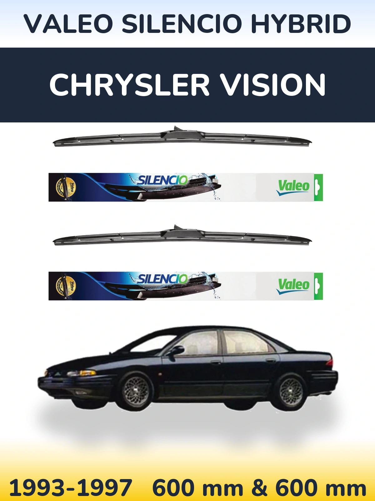 Torkarblad Valeo Silencio Hybrid för Chrysler Vision