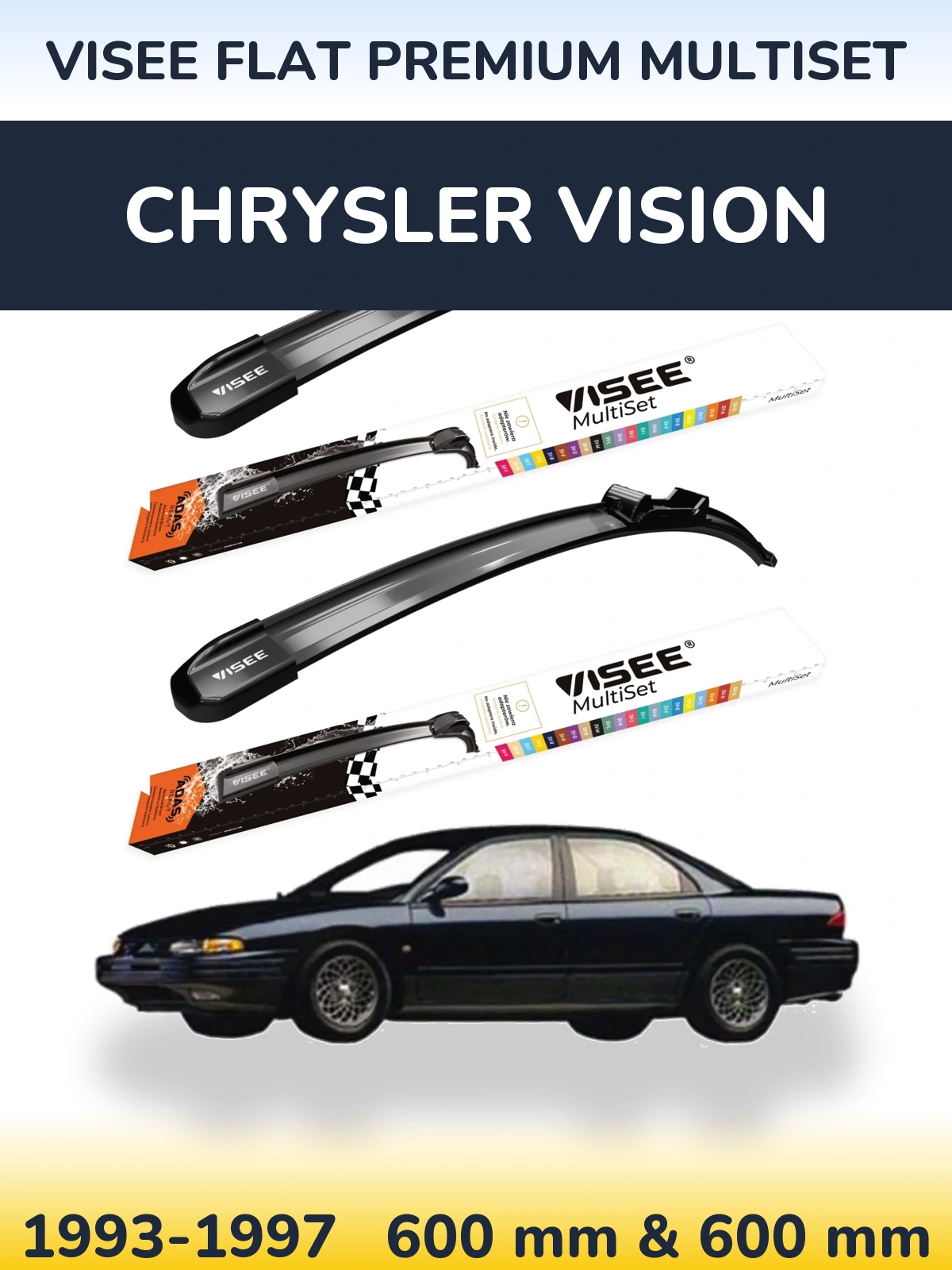 Torkarblad VISEE FLAT PREMIUM MultiSet för Chrysler Vision