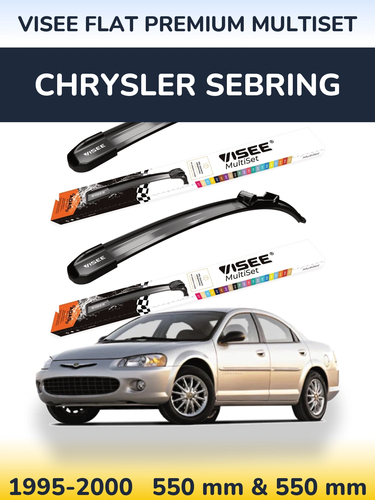 Torkarblad VISEE FLAT PREMIUM MultiSet för Chrysler Sebring