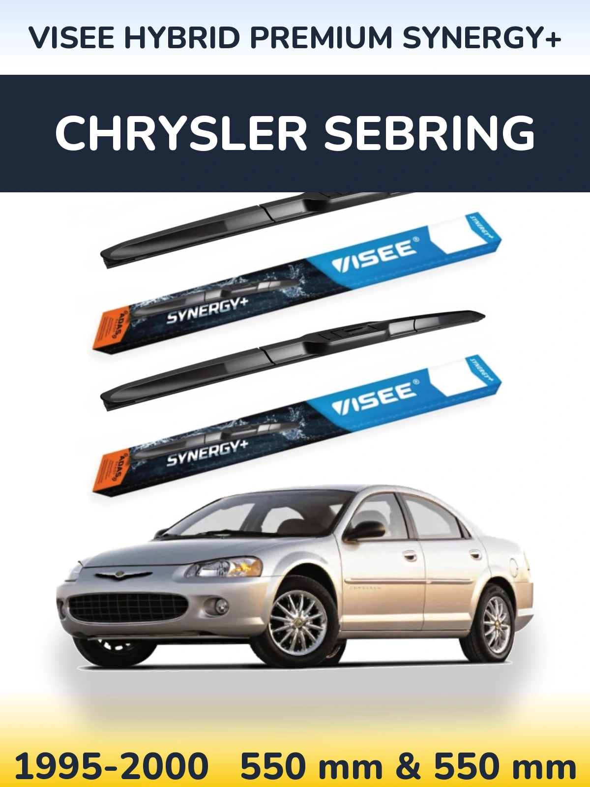 Комплект передних дворников VISEE HYBRID PREMIUM SYNERGY+ 550 & 550 мм для Chrysler Sebring 1995-2000