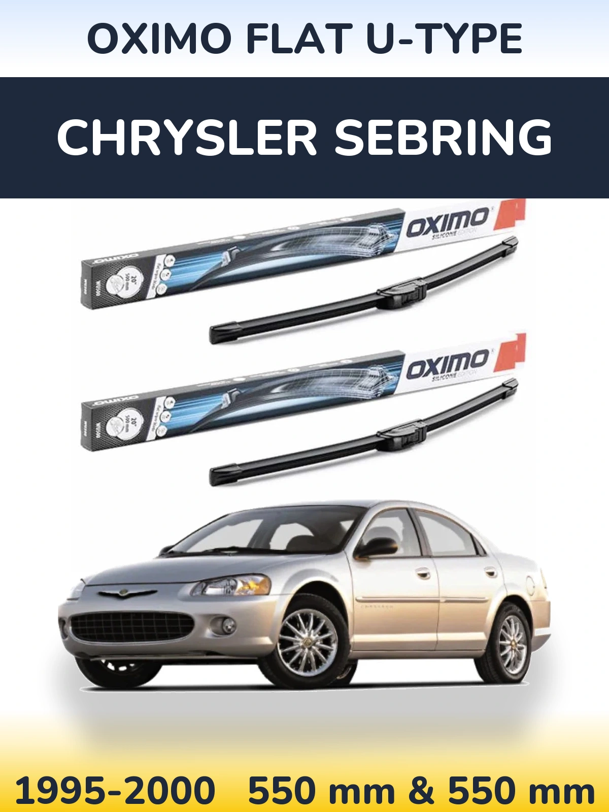 Torkarblad Oximo Flat U-type för Chrysler Sebring