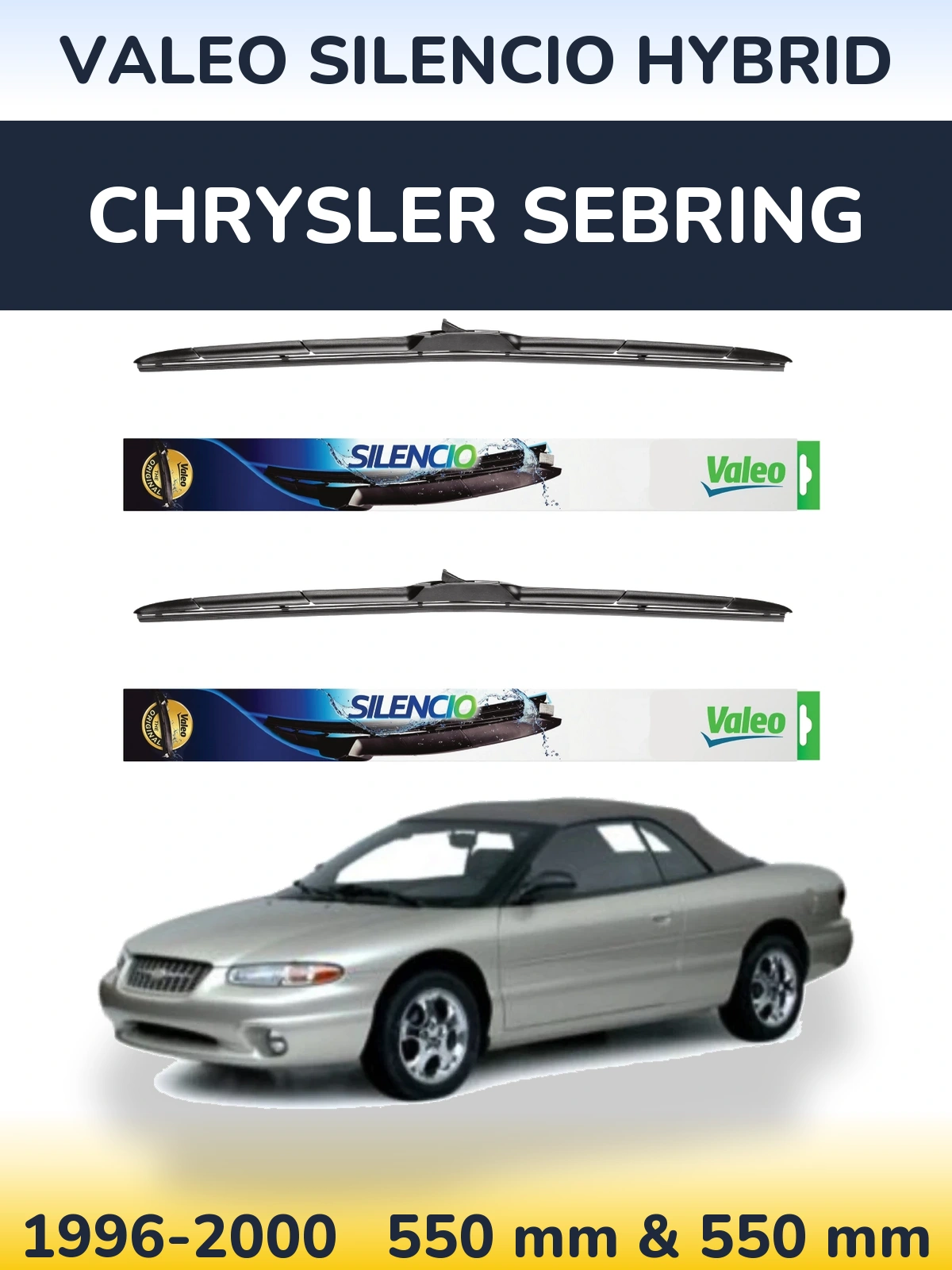 Torkarblad Valeo Silencio Hybrid för Chrysler Sebring
