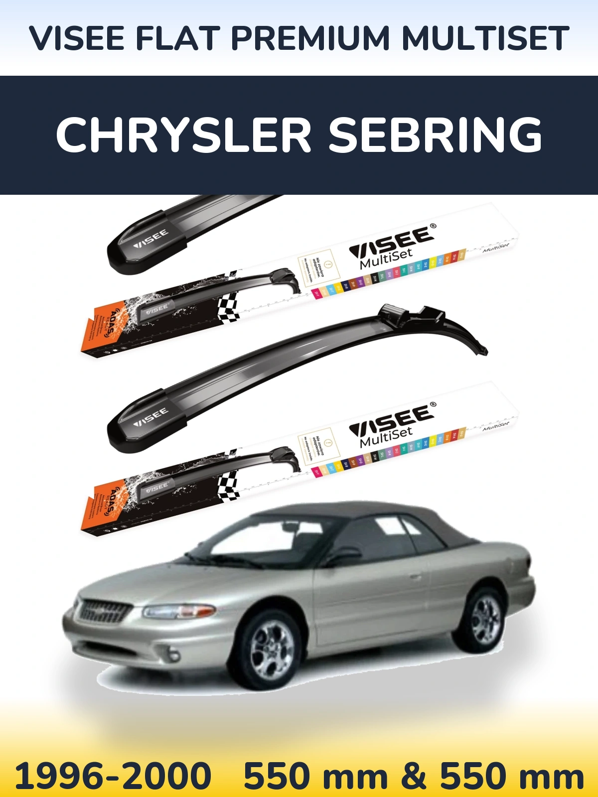 Torkarblad VISEE FLAT PREMIUM MultiSet för Chrysler Sebring