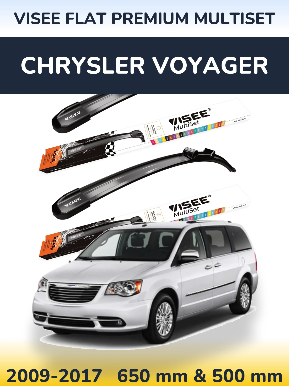 Torkarblad VISEE FLAT PREMIUM MultiSet för Chrysler Voyager