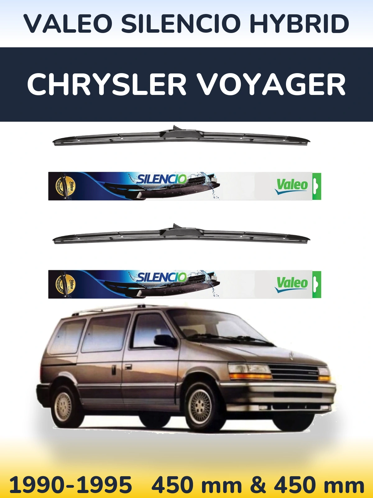 Torkarblad Valeo Silencio Hybrid för Chrysler Voyager
