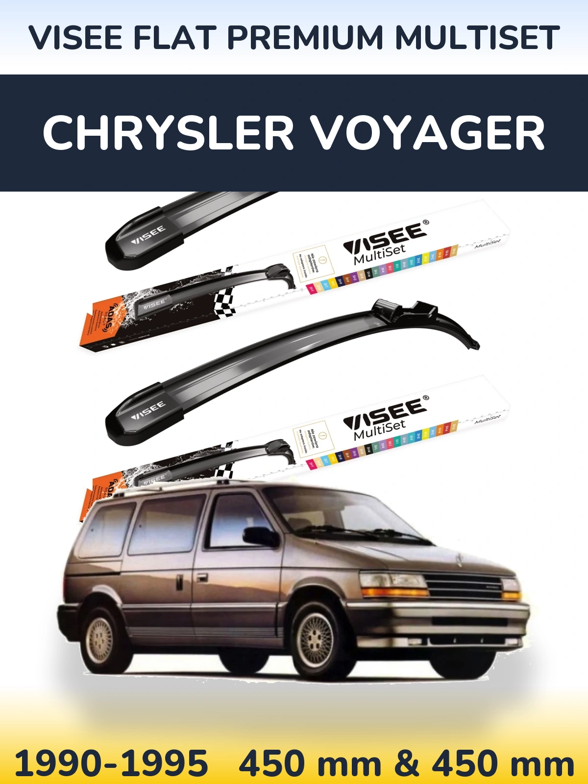 Torkarblad VISEE FLAT PREMIUM MultiSet för Chrysler Voyager