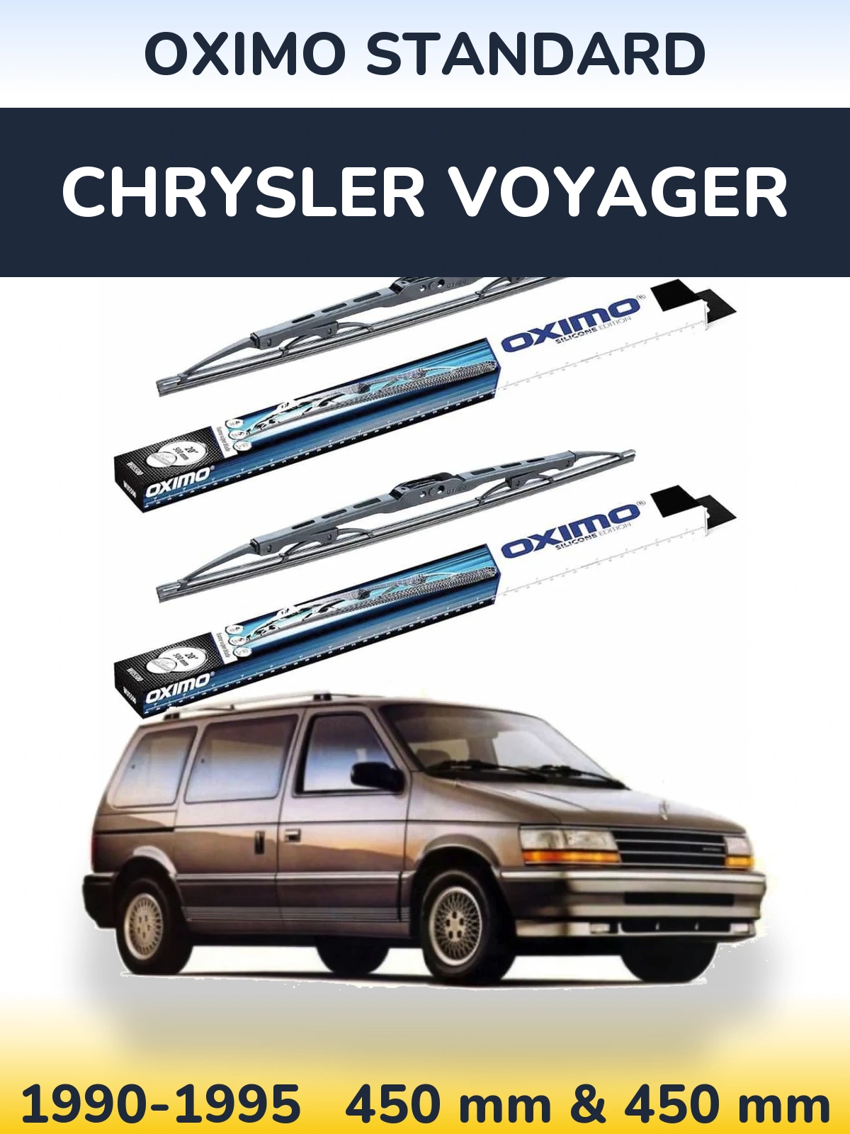Комплект передних дворников Oximo Standard 450 & 450 мм для Chrysler Voyager 1990-1995