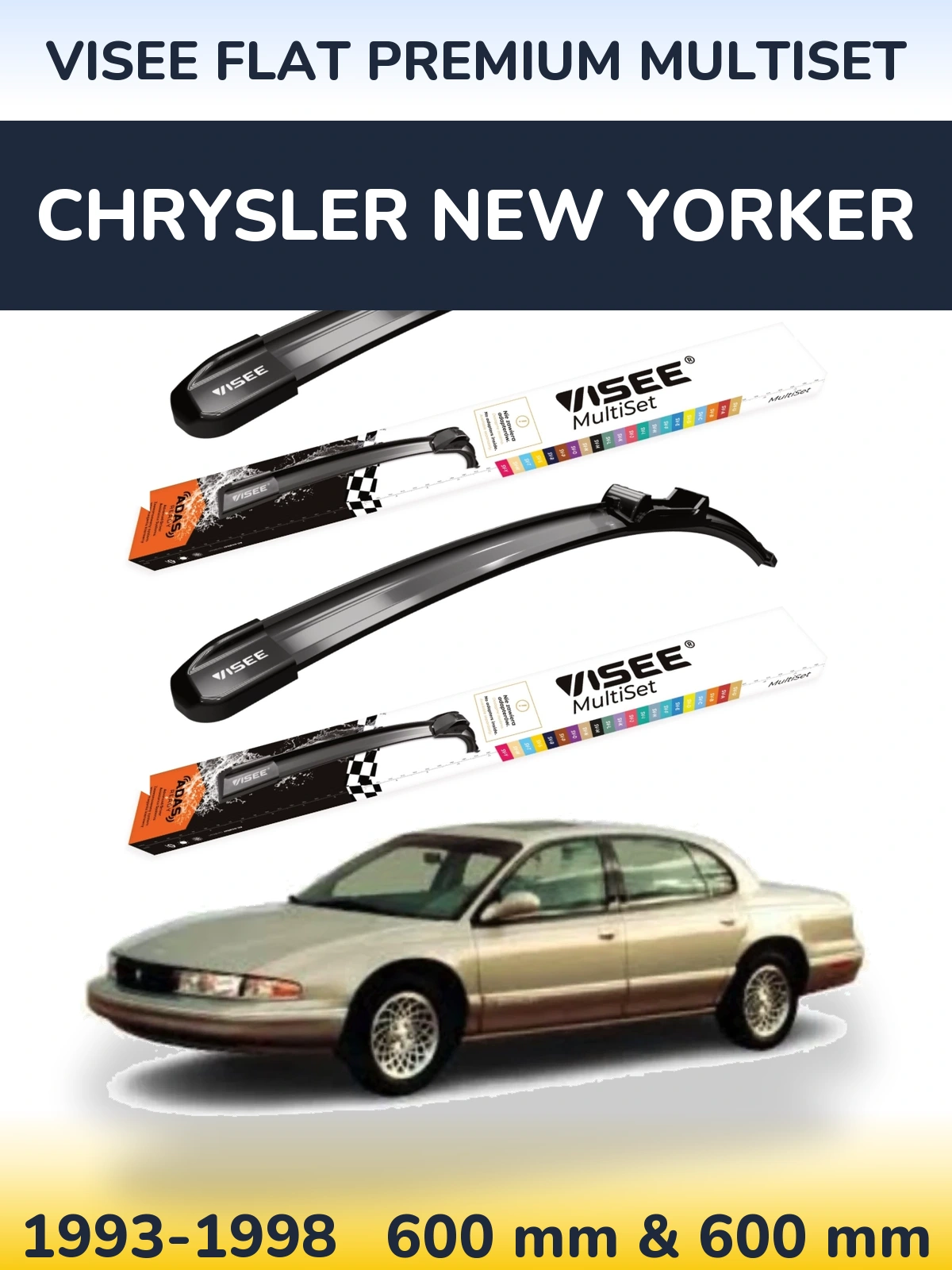 Torkarblad VISEE FLAT PREMIUM MultiSet för Chrysler New Yorker