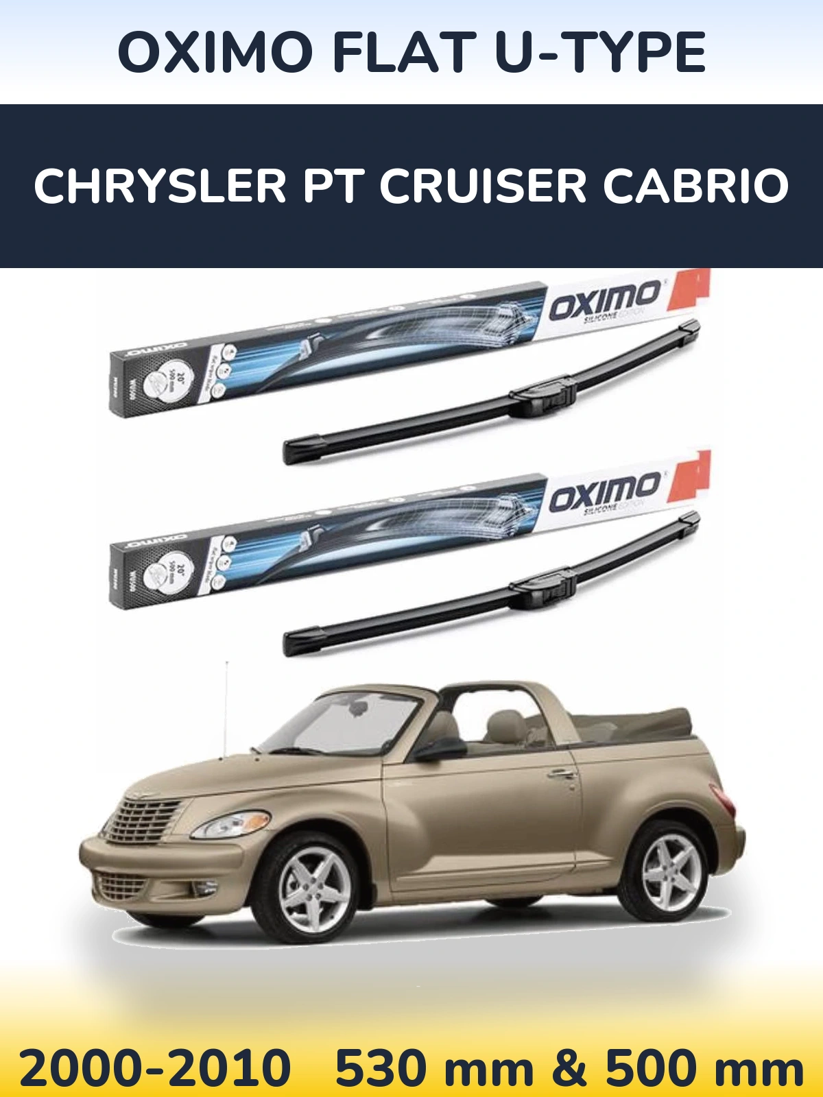 Torkarblad Oximo Flat U-type för Chrysler PT Cruiser Cabrio