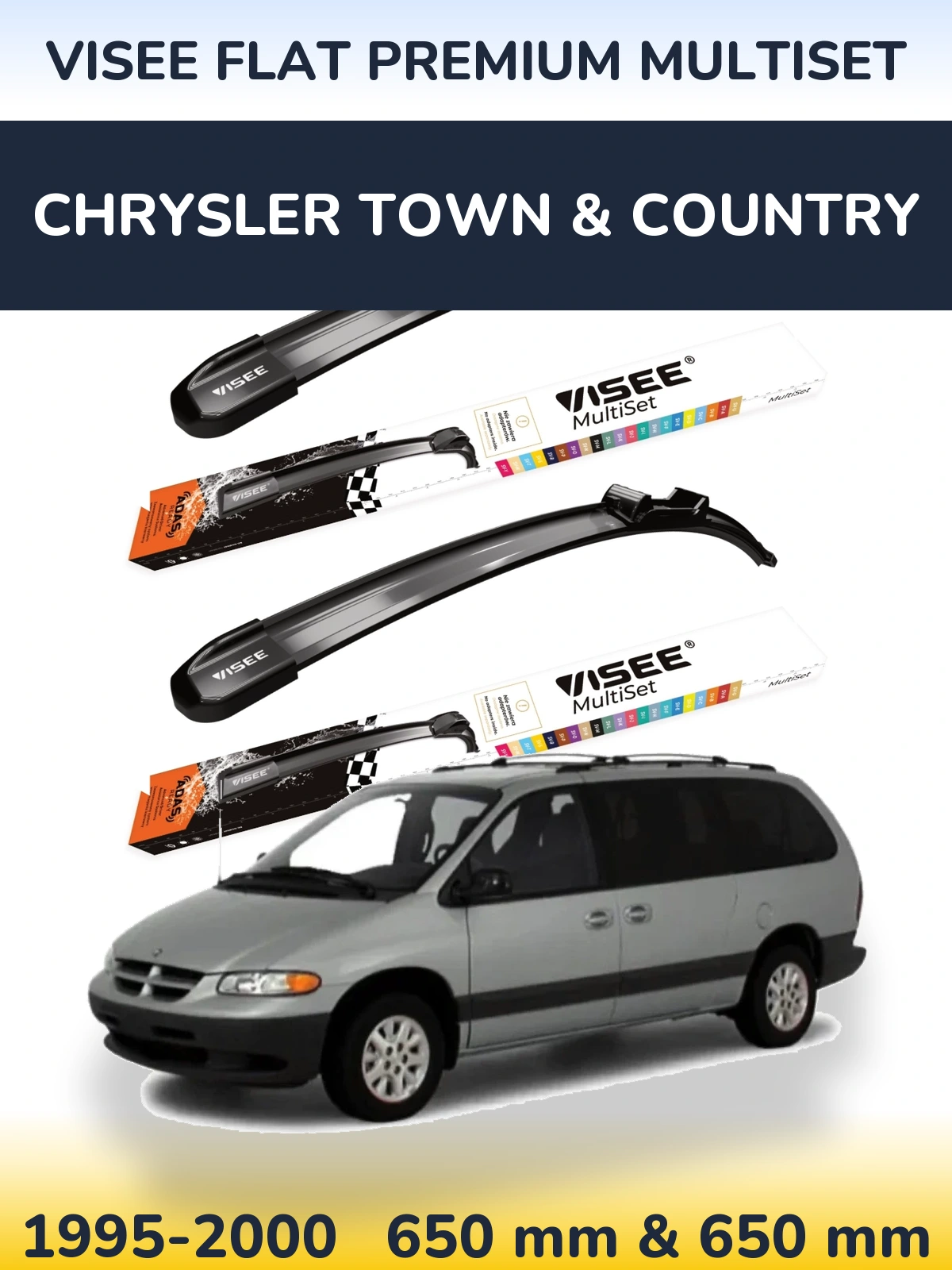 Torkarblad VISEE FLAT PREMIUM MultiSet för Chrysler Town & Country