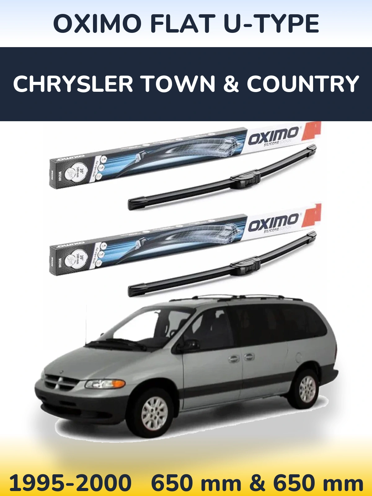 Torkarblad Oximo Flat U-type för Chrysler Town & Country