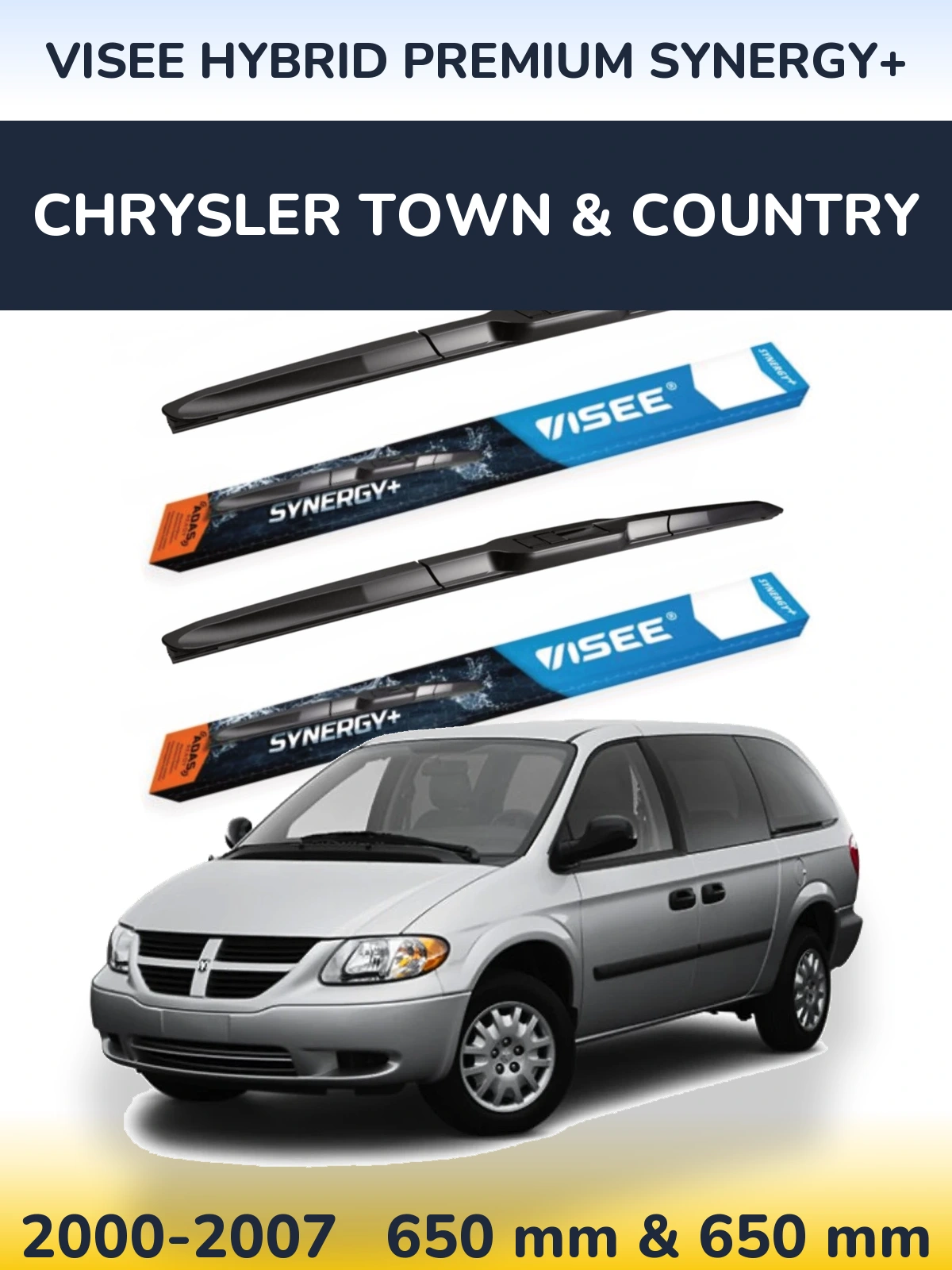 Torkarblad VISEE HYBRID PREMIUM SYNERGY+ för Chrysler Town & Country