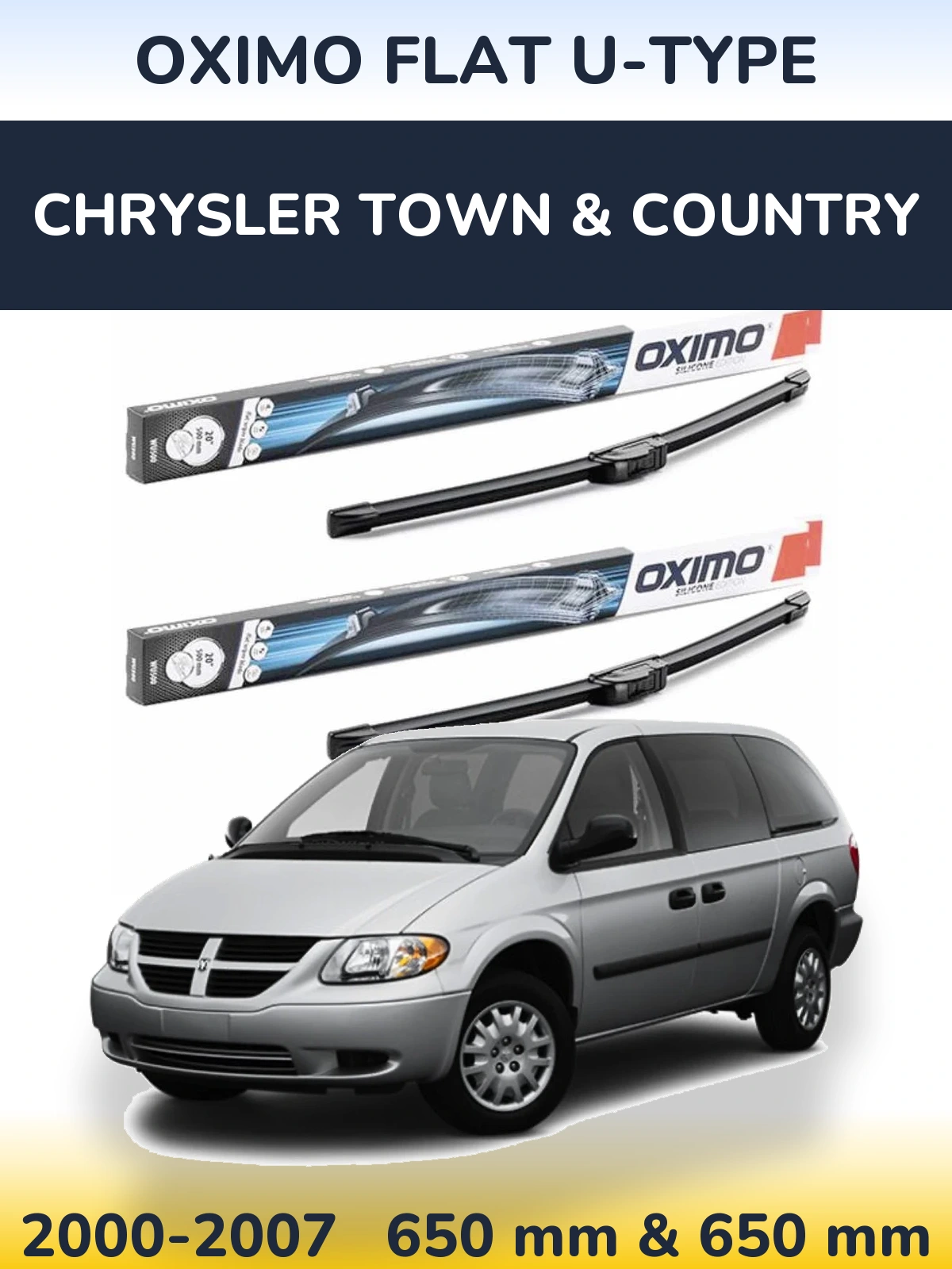 Torkarblad Oximo Flat U-type för Chrysler Town & Country
