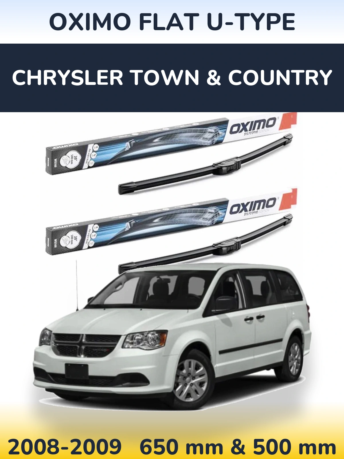 Torkarblad Oximo Flat U-type för Chrysler Town & Country