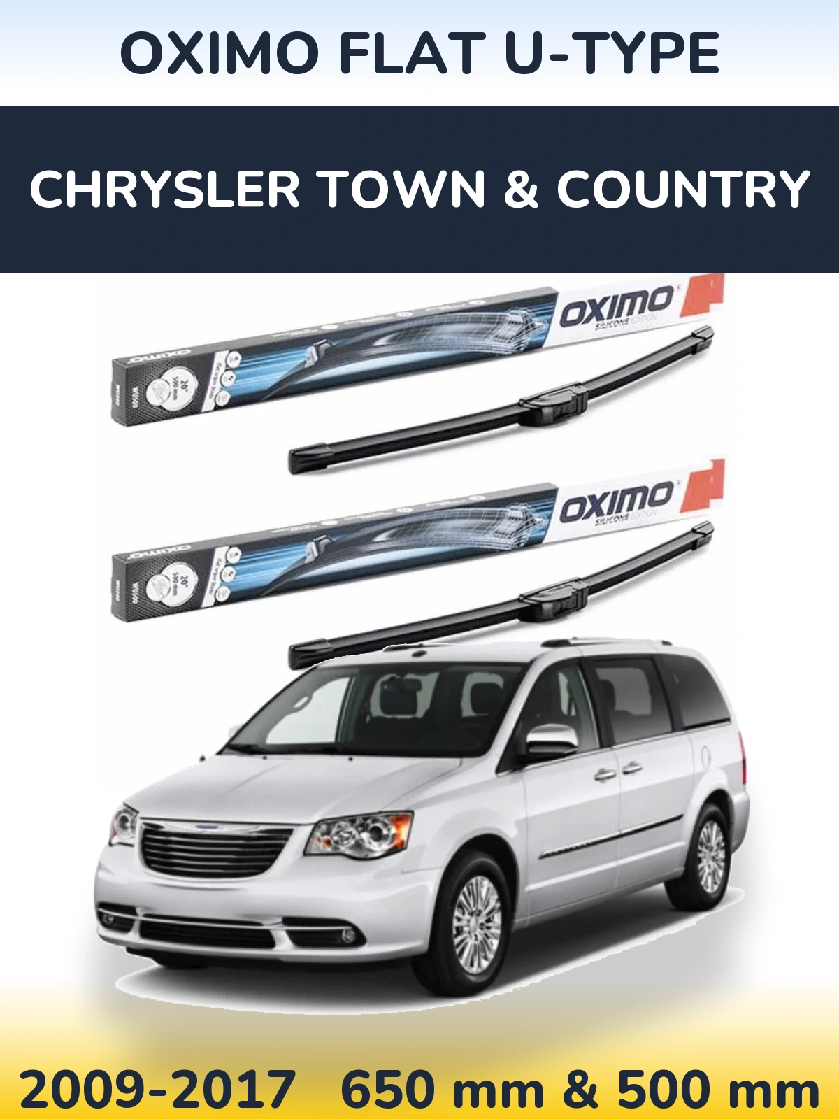Torkarblad Oximo Flat U-type för Chrysler Town & Country