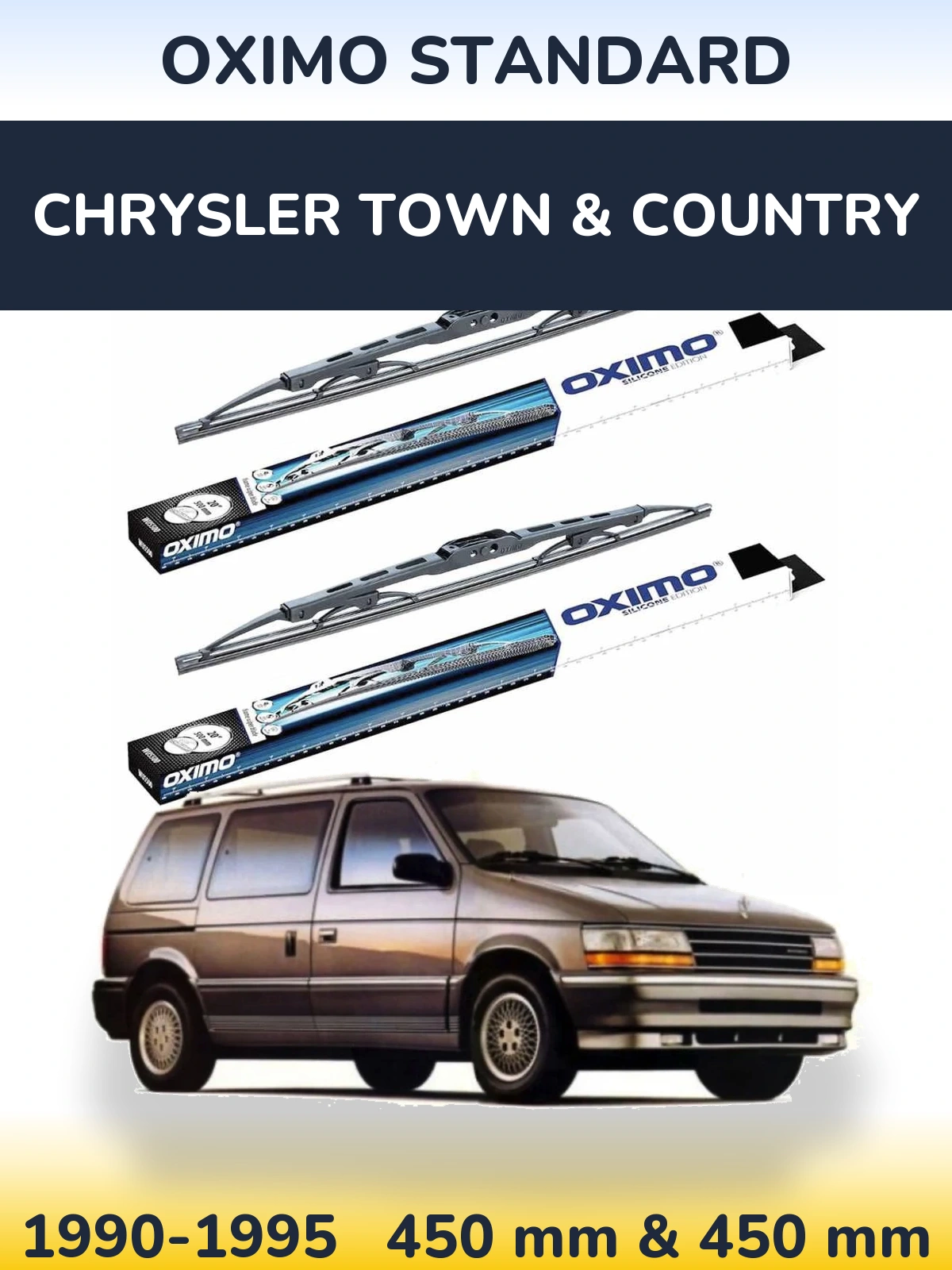 Комплект передних дворников Oximo Standard 450 & 450 мм для Chrysler Town & Country 1990-1995