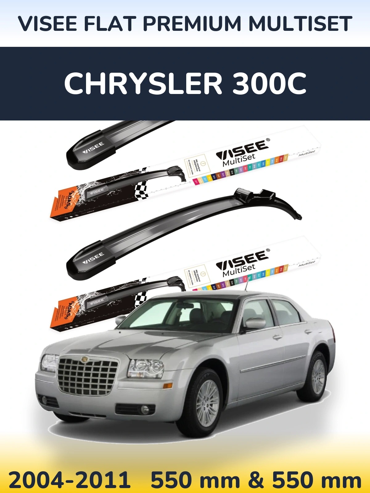 Torkarblad VISEE FLAT PREMIUM MultiSet för Chrysler 300C