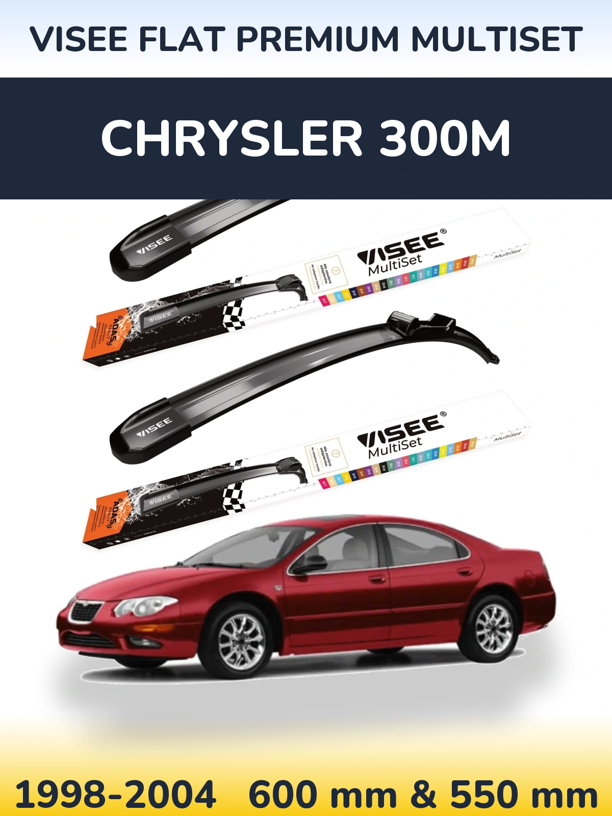 Torkarblad VISEE FLAT PREMIUM MultiSet för Chrysler 300M
