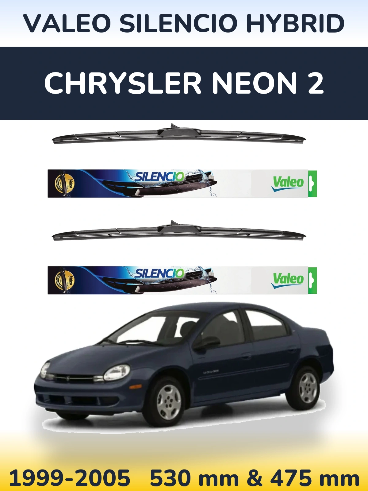 Torkarblad Valeo Silencio Hybrid för Chrysler Neon 2