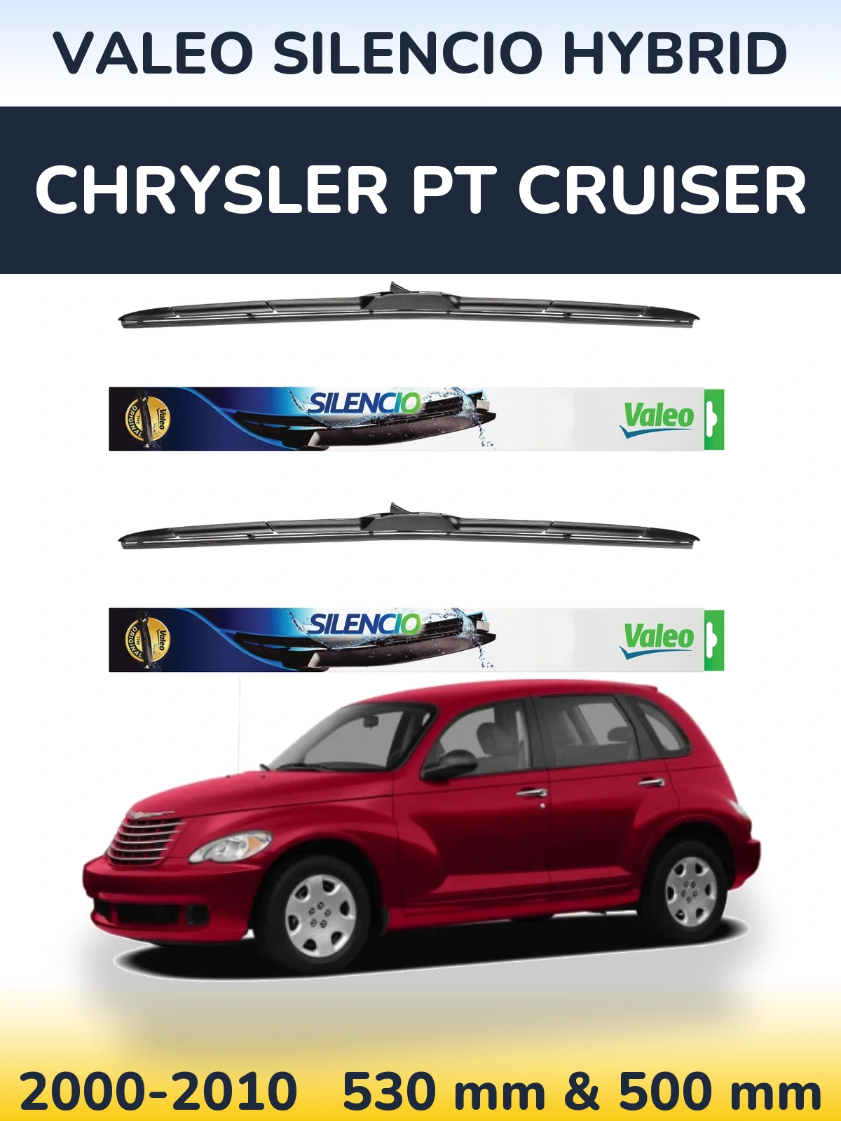 Torkarblad Valeo Silencio Hybrid för Chrysler PT Cruiser