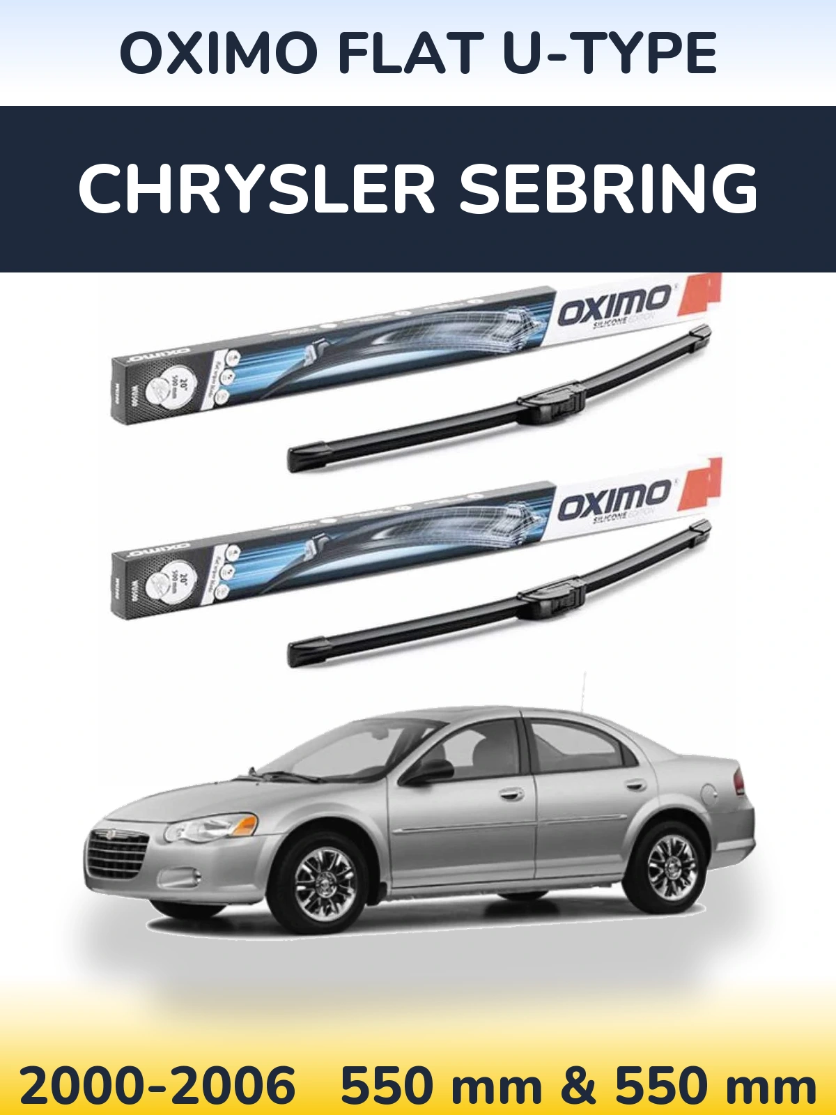 Torkarblad Oximo Flat U-type för Chrysler Sebring