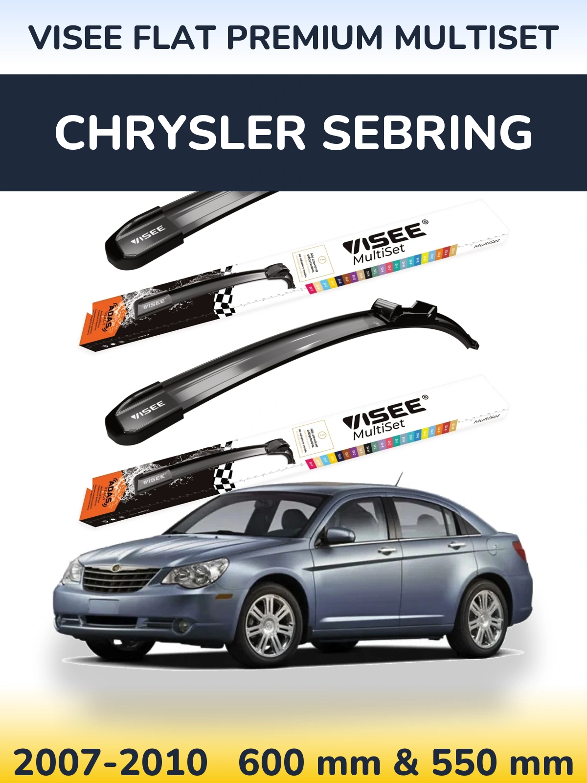 Torkarblad VISEE FLAT PREMIUM MultiSet för Chrysler Sebring