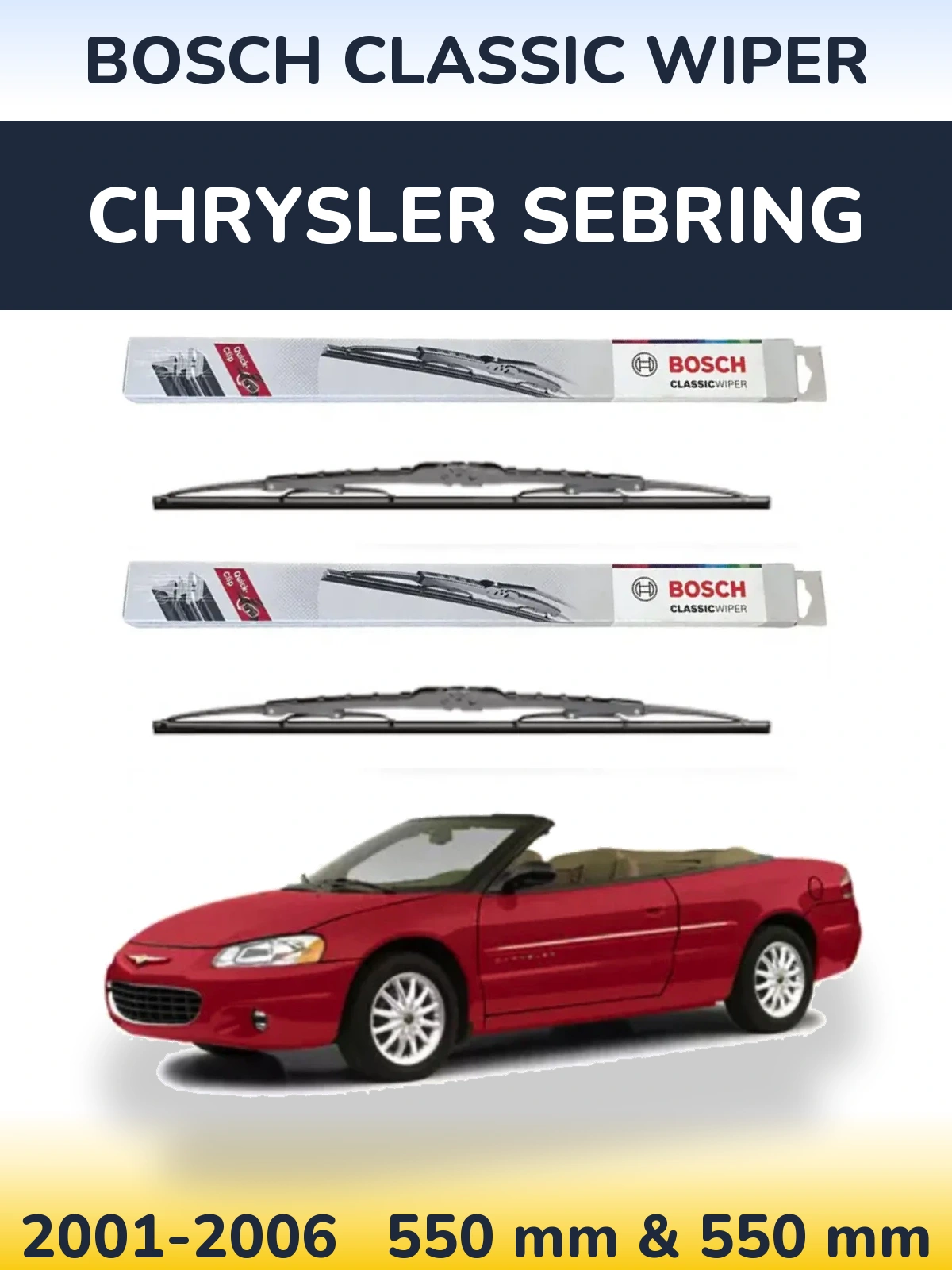 Torkarblad BOSCH Classic Wiper för Chrysler Sebring