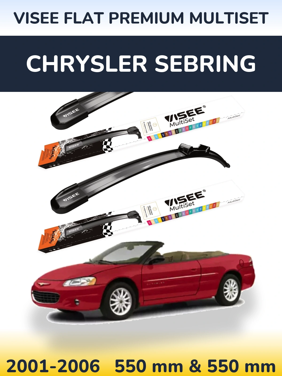 Torkarblad VISEE FLAT PREMIUM MultiSet för Chrysler Sebring
