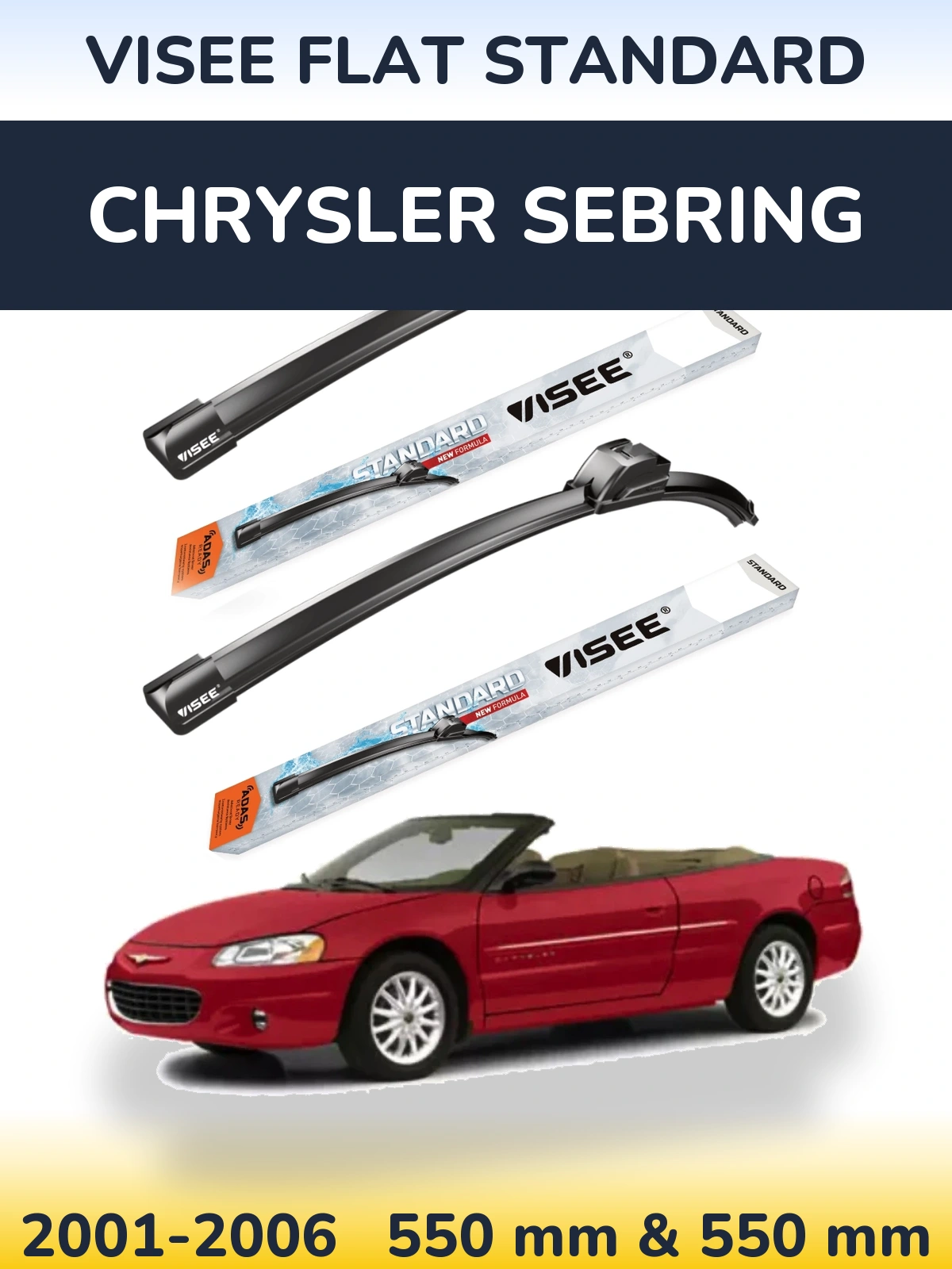 Torkarblad VISEE FLAT STANDARD för Chrysler Sebring