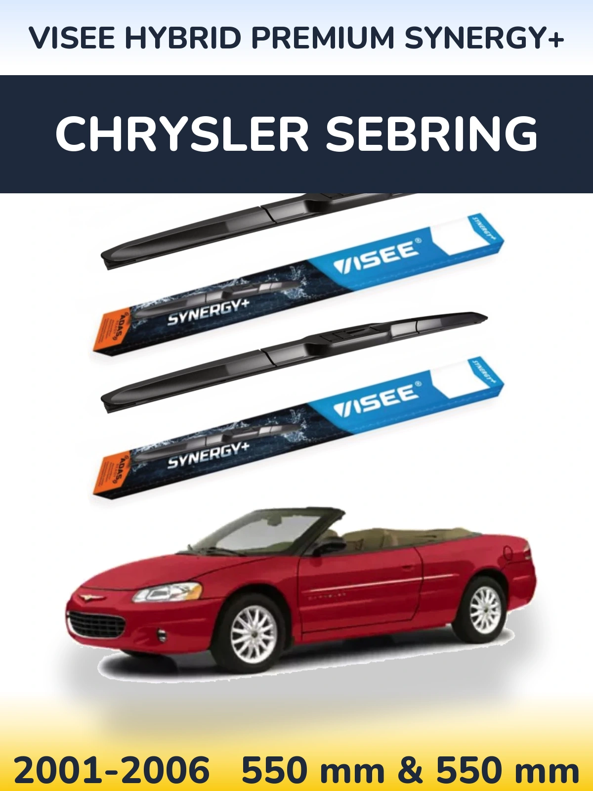 Torkarblad VISEE HYBRID PREMIUM SYNERGY+ för Chrysler Sebring