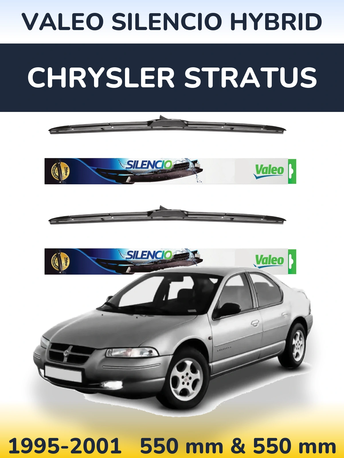 Torkarblad Valeo Silencio Hybrid för Chrysler Stratus