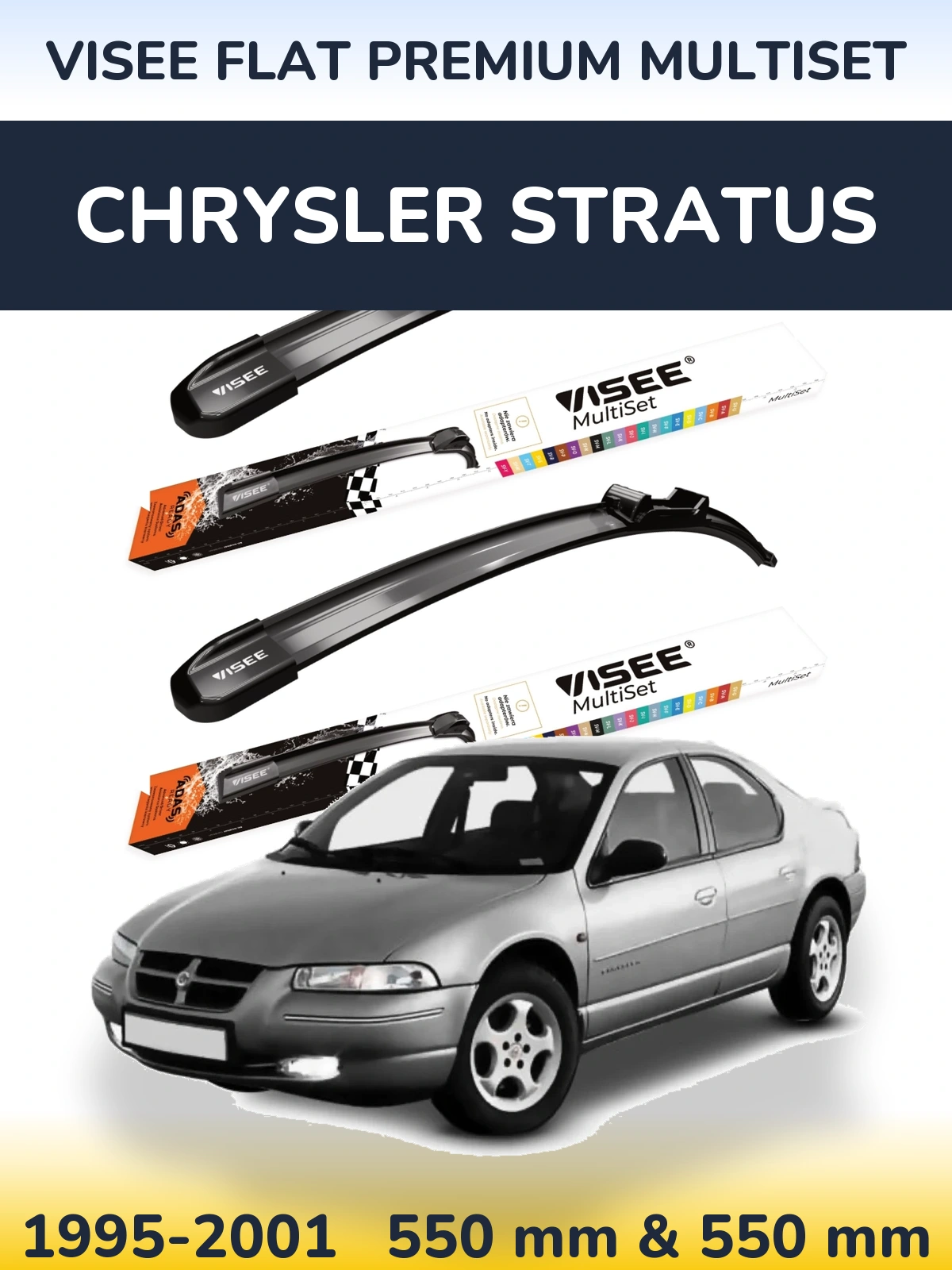 Torkarblad VISEE FLAT PREMIUM MultiSet för Chrysler Stratus