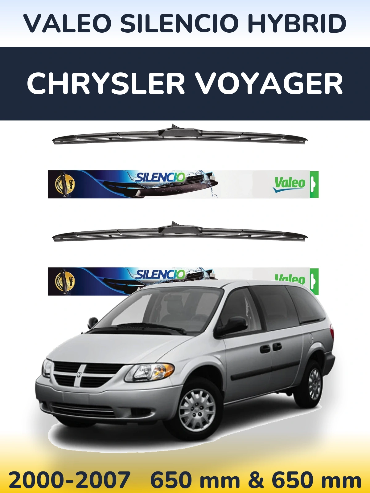 Torkarblad Valeo Silencio Hybrid för Chrysler Voyager