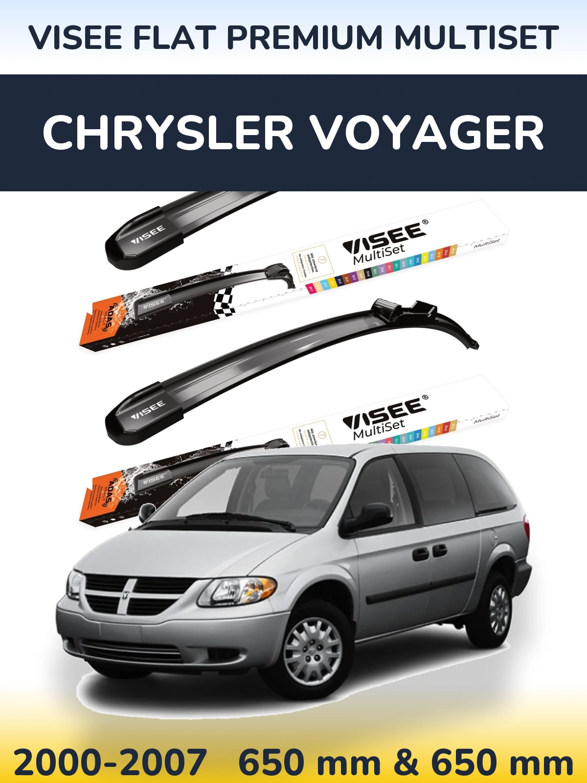 Torkarblad VISEE FLAT PREMIUM MultiSet för Chrysler Voyager
