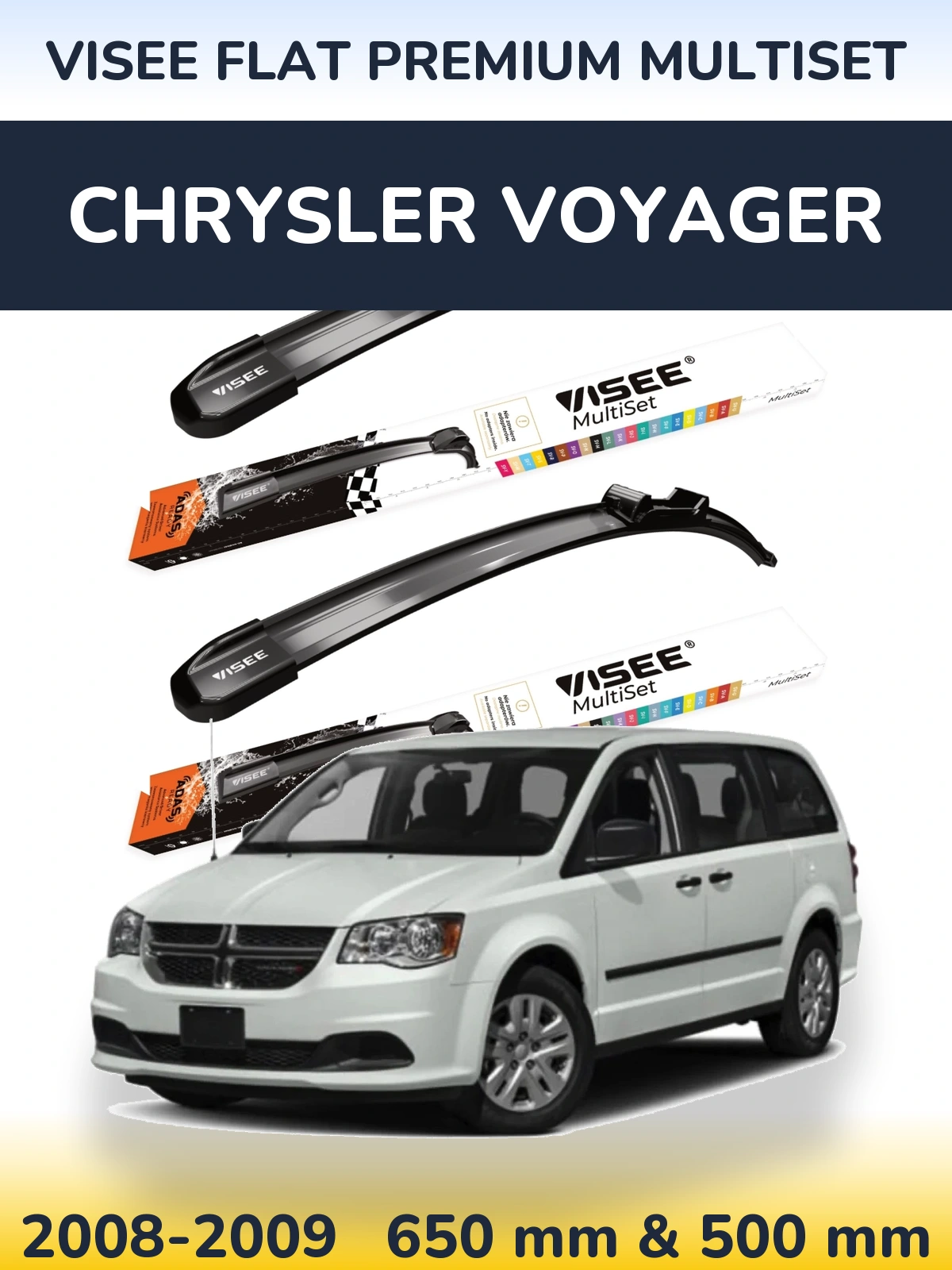 Torkarblad VISEE FLAT PREMIUM MultiSet för Chrysler Voyager