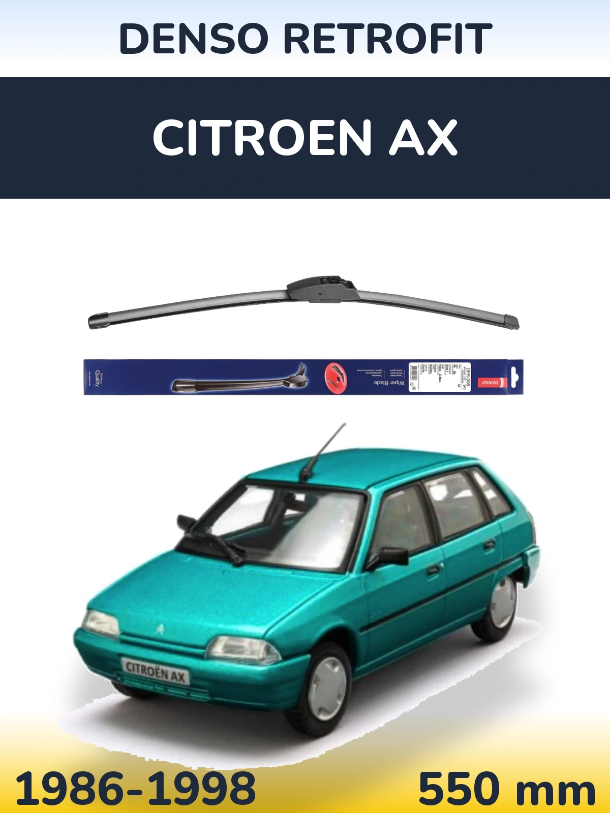 Torkarblad Denso Retrofit för Citroen AX