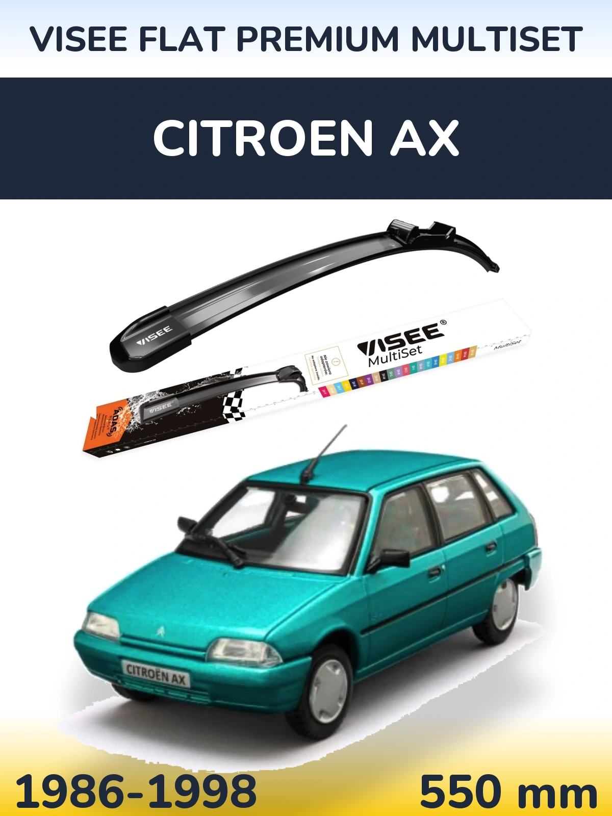Torkarblad VISEE FLAT PREMIUM MultiSet för Citroen AX
