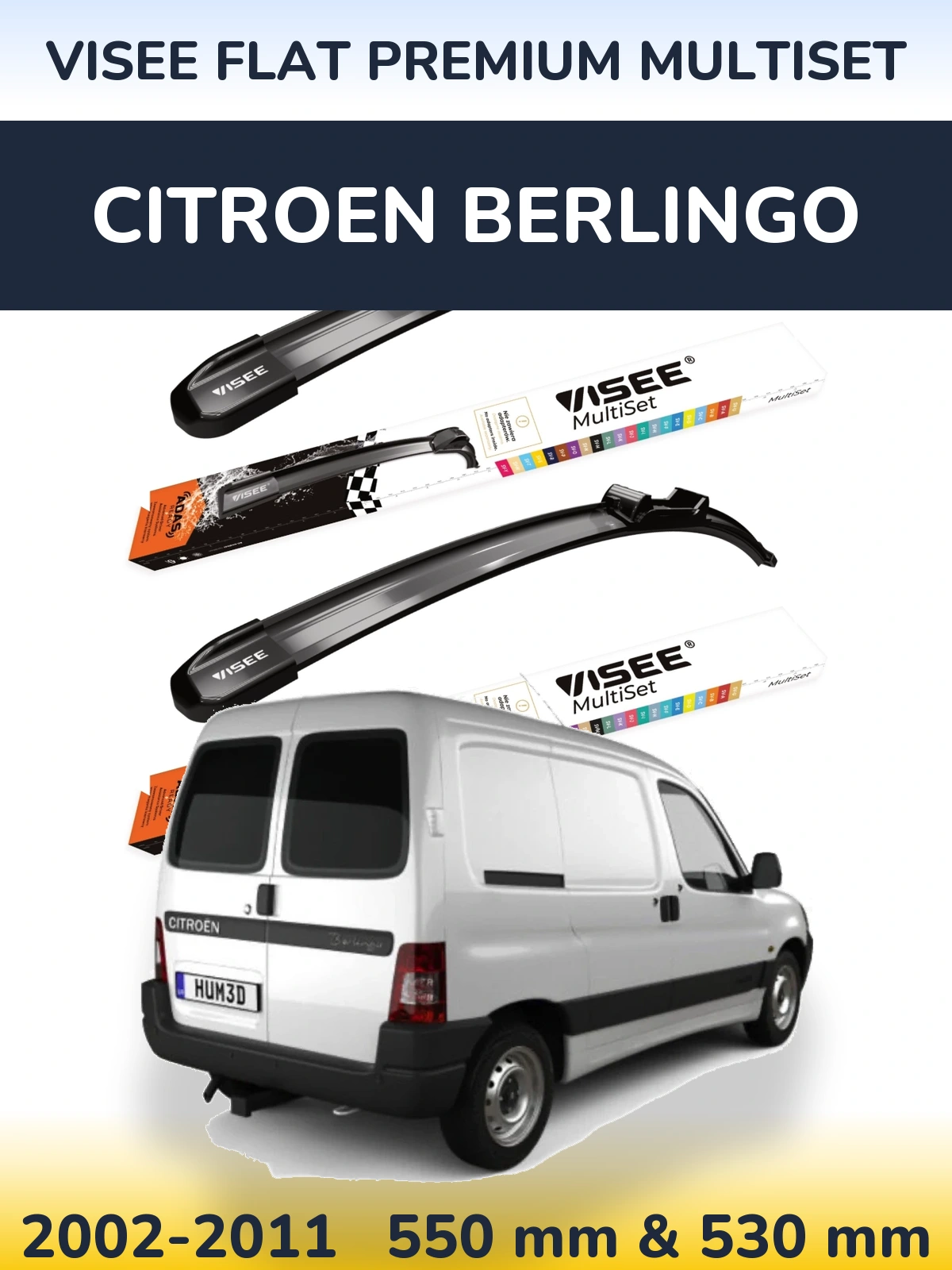 Torkarblad VISEE FLAT PREMIUM MultiSet för Citroen Berlingo