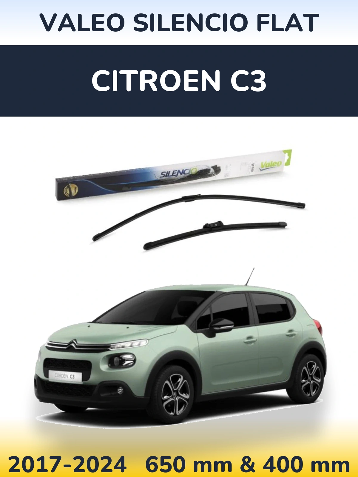 Torkarblad Valeo Silencio Flat för Citroen C3