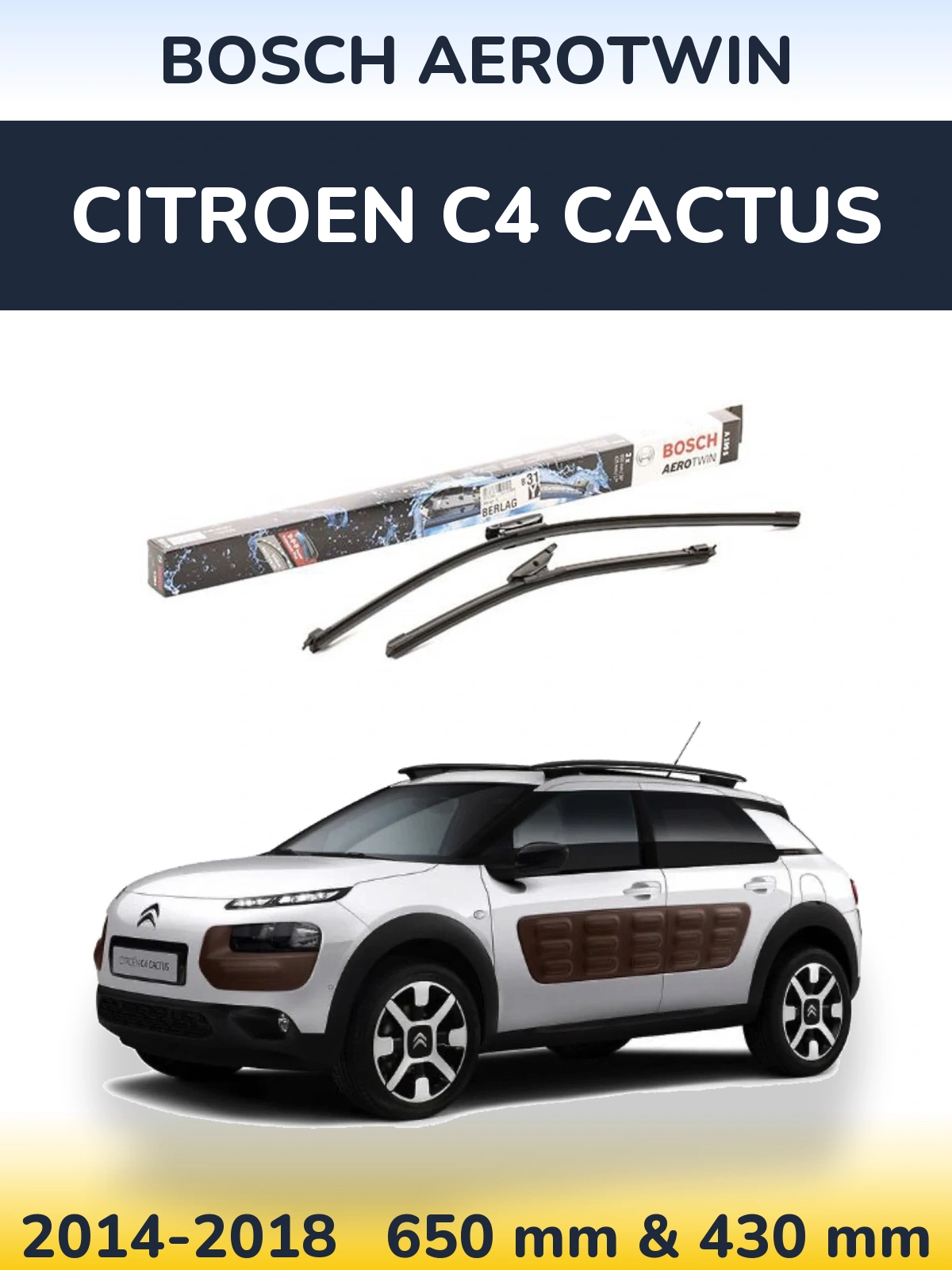 Torkarblad BOSCH AeroTwin för Citroen C4 Cactus