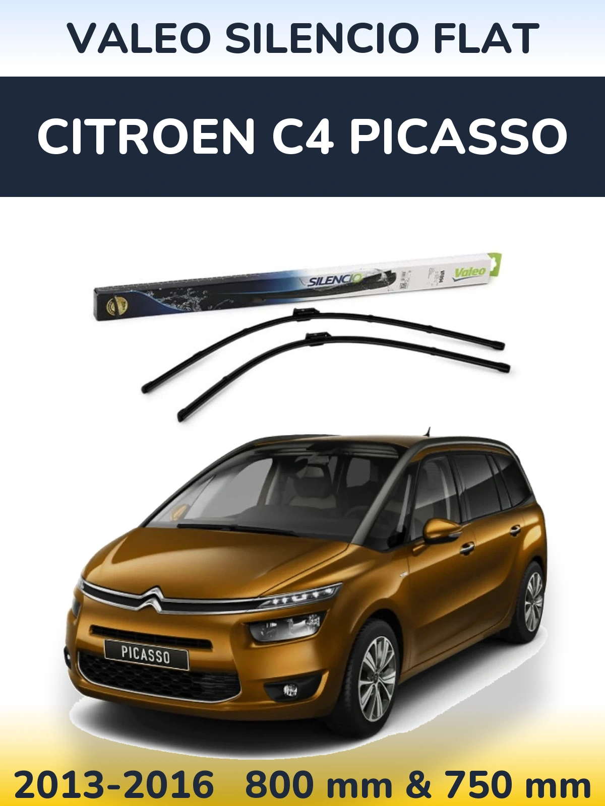 Torkarblad Valeo Silencio Flat för Citroen C4 Picasso