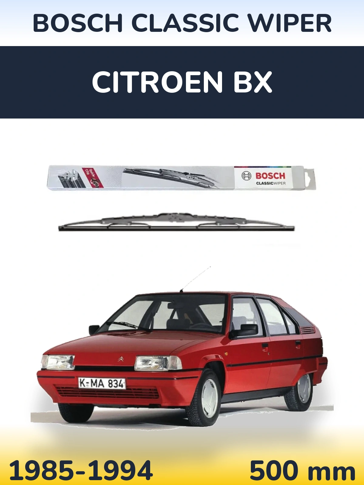 Torkarblad BOSCH Classic Wiper för Citroen BX