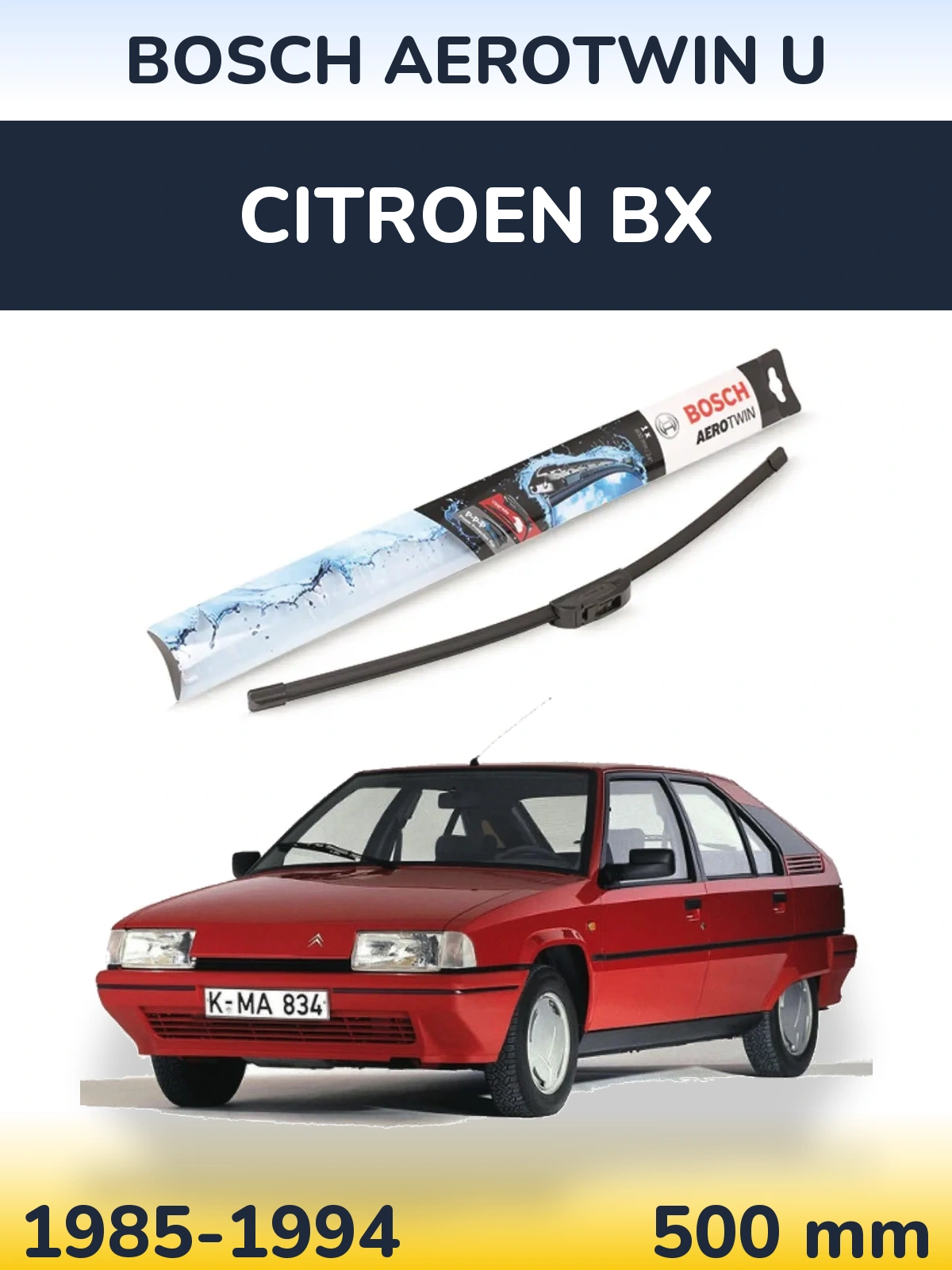 Torkarblad BOSCH AeroTwin U för Citroen BX