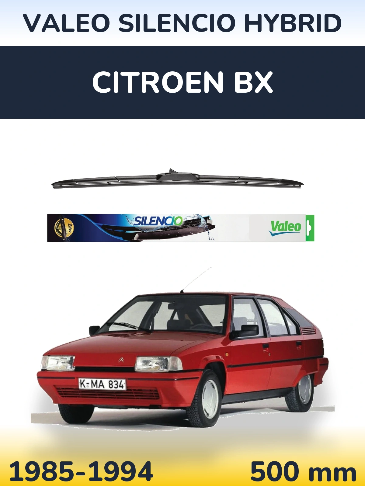 Torkarblad Valeo Silencio Hybrid för Citroen BX
